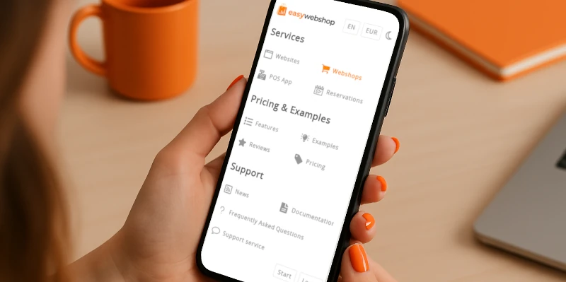 新しいモバイルメニューのスクリーンキャプチャ
